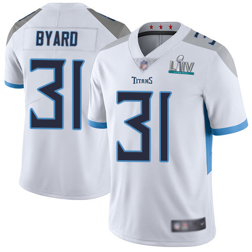 Men's Tennessee Titans #31 Kevin Byard Super Bowl LIV White Vapor Untouchable Stitched NFL Jersey